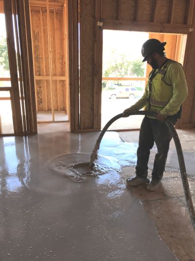 pouring self-leveling lightweight concrete
