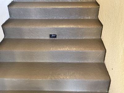Completed pli-dek stairs at drew court apartments fresno california