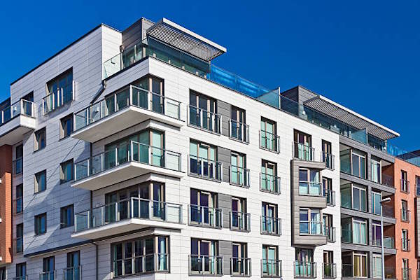 apartment building with concrete decks