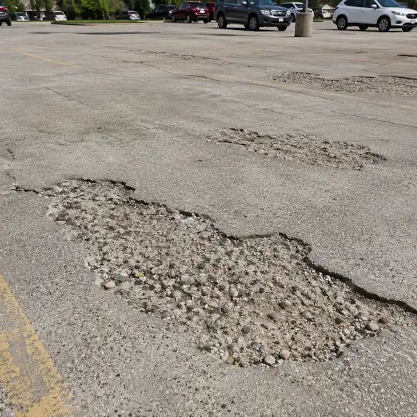 Spalling concrete can be repaired without replacing the entire slab.