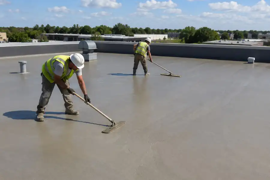 Lightweight concrete roof install on multi-family building